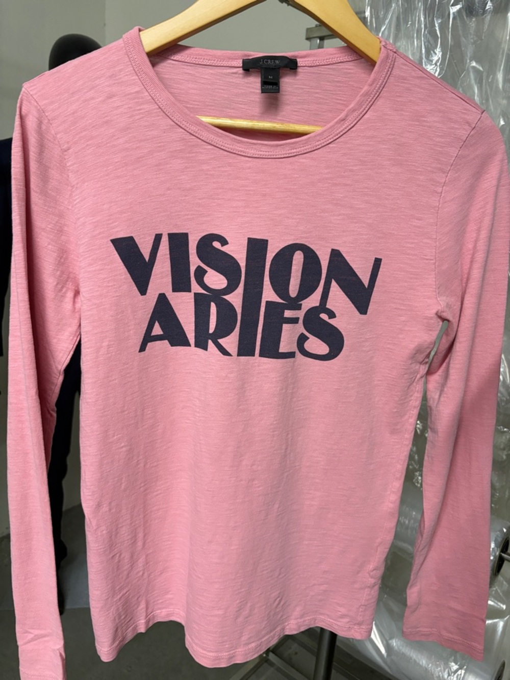 J. Crew Pink Long-Sleeve 'VISIONARIES' Graphic Tee